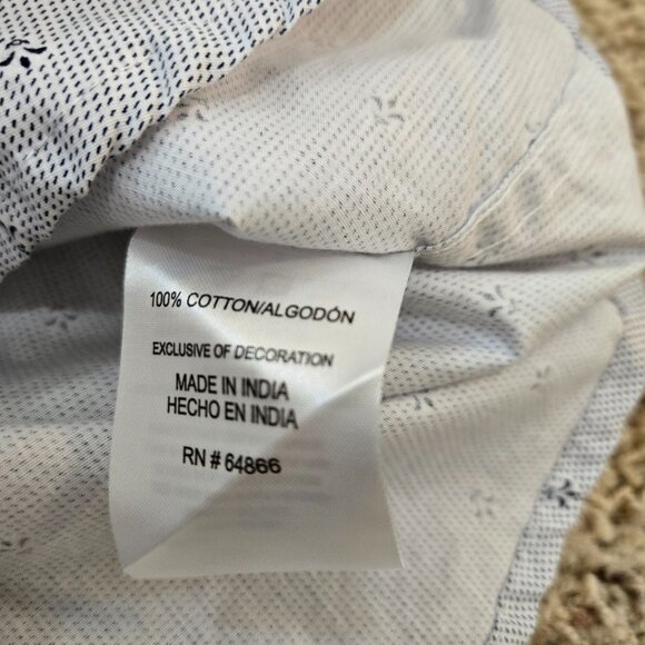 Good Vibes Mens Large White and Blue Button Down Collared Shirt - Picture 5 of 8